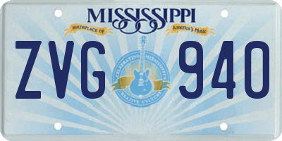 MS license plate ZVG940