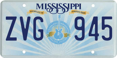 MS license plate ZVG945
