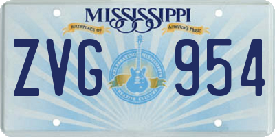MS license plate ZVG954