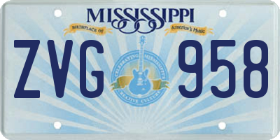 MS license plate ZVG958