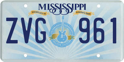 MS license plate ZVG961