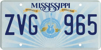 MS license plate ZVG965