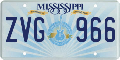 MS license plate ZVG966