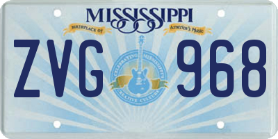 MS license plate ZVG968