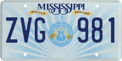 MS license plate ZVG981