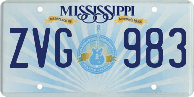 MS license plate ZVG983