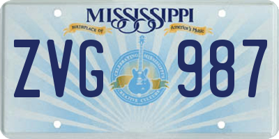 MS license plate ZVG987