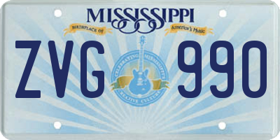 MS license plate ZVG990