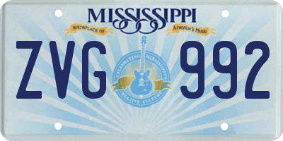 MS license plate ZVG992