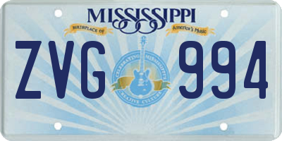 MS license plate ZVG994