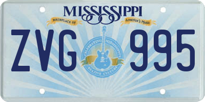 MS license plate ZVG995