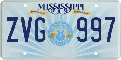 MS license plate ZVG997