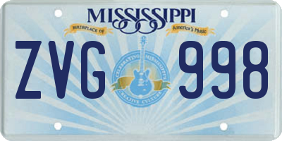 MS license plate ZVG998