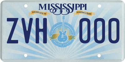 MS license plate ZVH000
