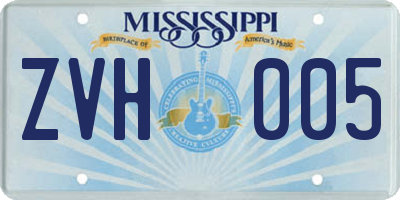 MS license plate ZVH005