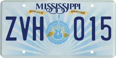MS license plate ZVH015