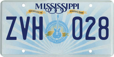 MS license plate ZVH028