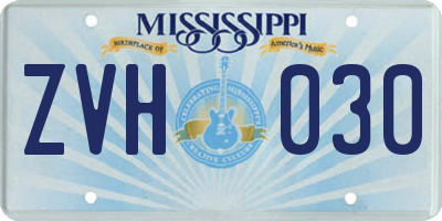 MS license plate ZVH030