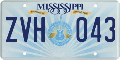 MS license plate ZVH043