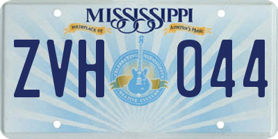 MS license plate ZVH044