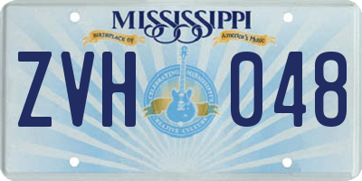 MS license plate ZVH048