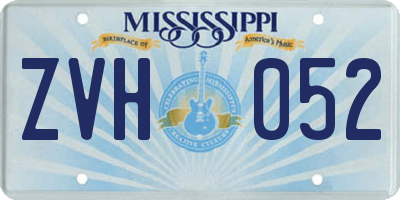 MS license plate ZVH052