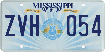 MS license plate ZVH054
