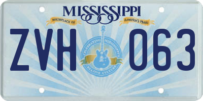 MS license plate ZVH063