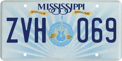 MS license plate ZVH069