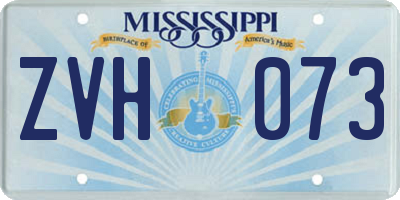 MS license plate ZVH073