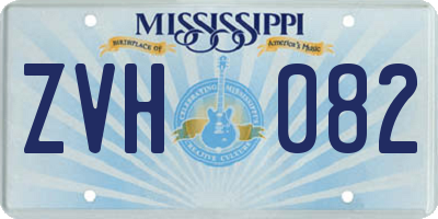 MS license plate ZVH082