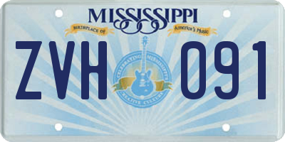 MS license plate ZVH091