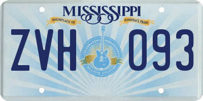 MS license plate ZVH093