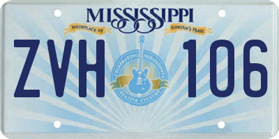 MS license plate ZVH106