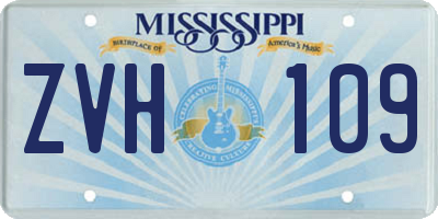 MS license plate ZVH109