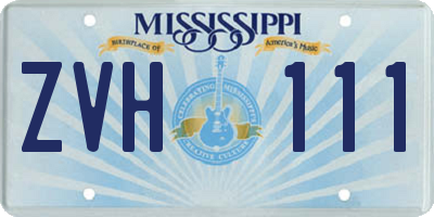 MS license plate ZVH111