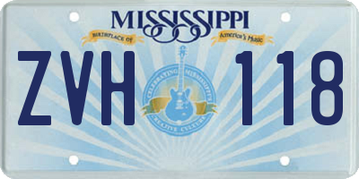 MS license plate ZVH118