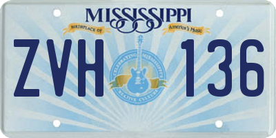 MS license plate ZVH136