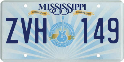 MS license plate ZVH149