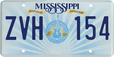 MS license plate ZVH154