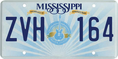 MS license plate ZVH164