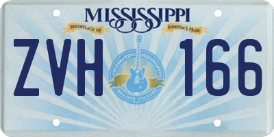 MS license plate ZVH166