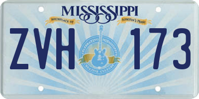 MS license plate ZVH173