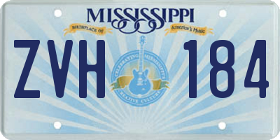 MS license plate ZVH184