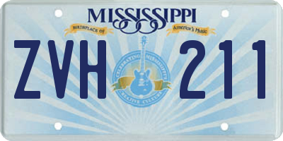 MS license plate ZVH211