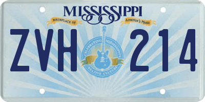 MS license plate ZVH214