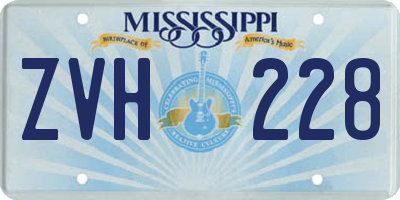 MS license plate ZVH228