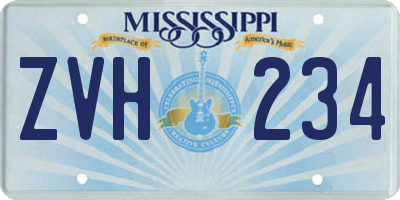MS license plate ZVH234