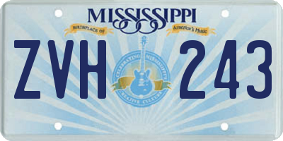 MS license plate ZVH243