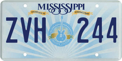 MS license plate ZVH244